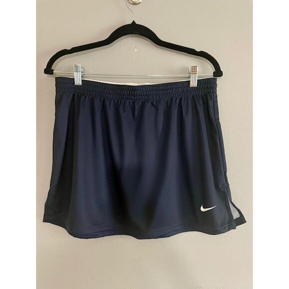 Nike Dri-FIT Navy Blue Workout Skirt Athletic Skirt Cover-Up Women's Large - Picture 1 of 6